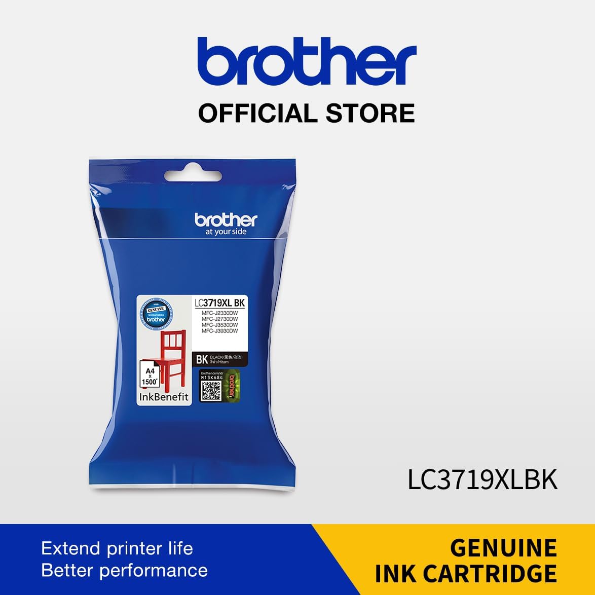 Brother Genuine LC 3719 XL BK Super High Yield Black Printer Ink Cartridge