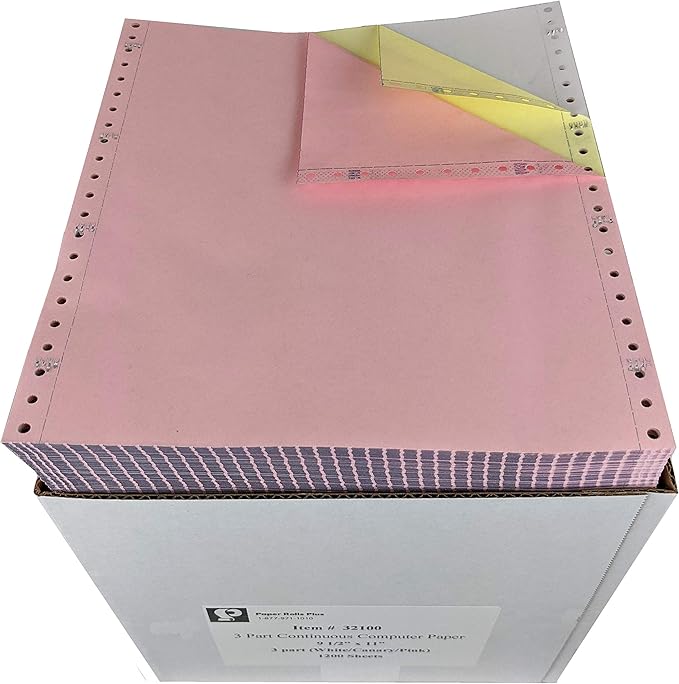 9.5 x 11-3 part (White/Yellow/Pink) - Continous  Computer Paper