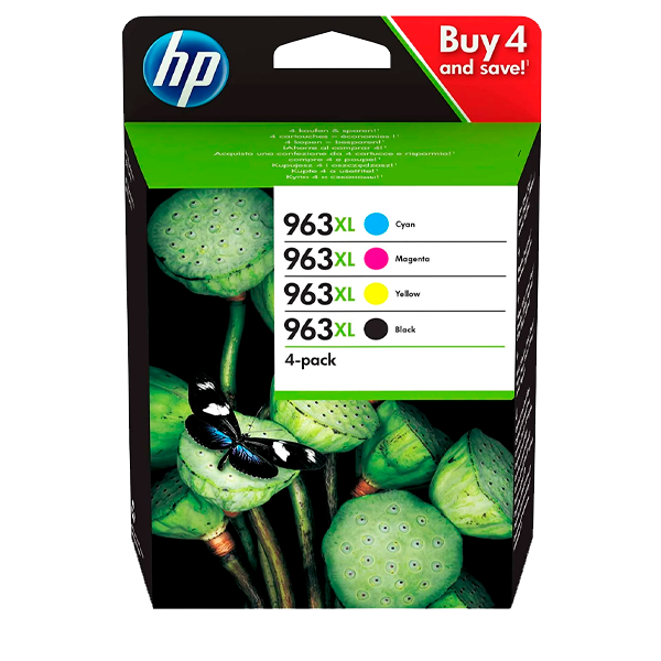 963XL HIGH YIELD ORIGINAL INK CARTRIDGE BLACK CYAN MAGENTA YELLOW BUN