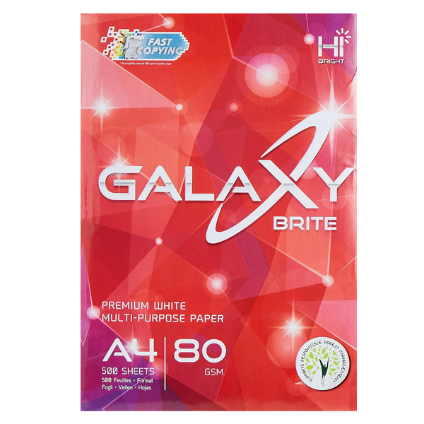 GALAXY PHOTO COPY PAPER A4 80GSM 500 SHEET, WHITE