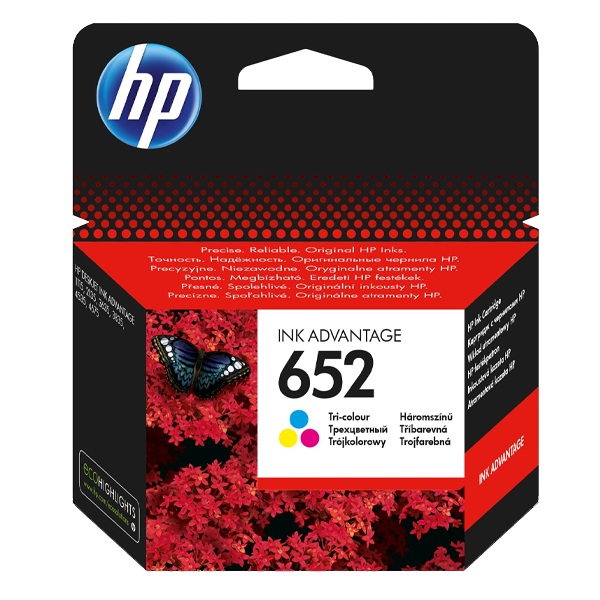 HP, 652 INK ADVANTAGE CARTRIDGE, TRI-COLOR, F6V24AE