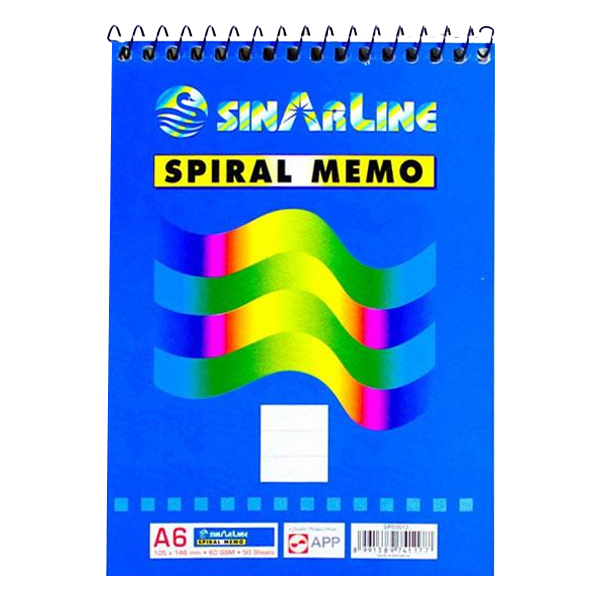 WRITING A6 105X148MM 60GSM 50SHEET (SINARLINE) SPIRAL MEMO