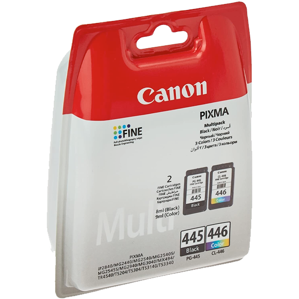 CANON 445 BLACK AND CANON 446 TRICOLOR INK CARTRIDGE SET