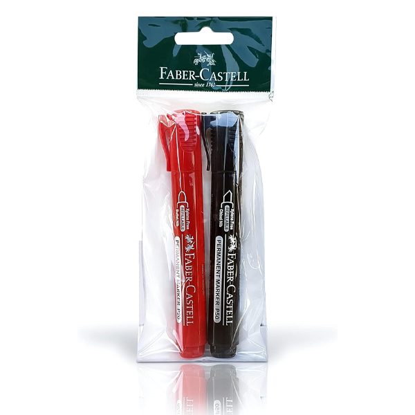 FABER CASTELL 1586 PERMANENT MARKER CHISEL RED